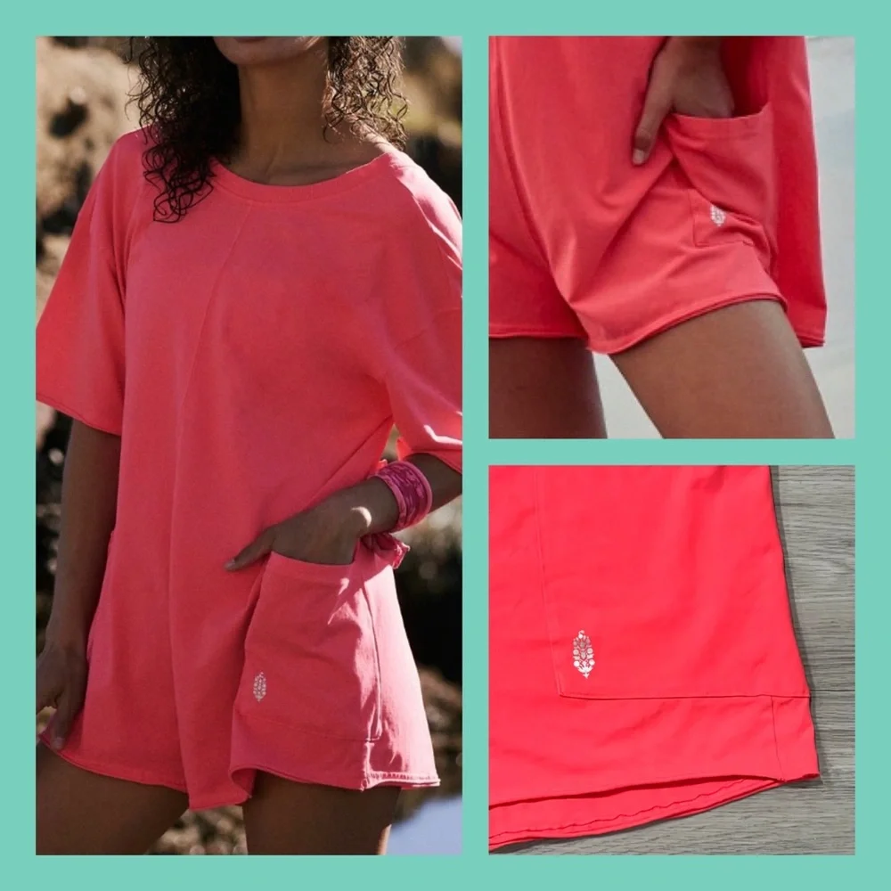 Free People, Size Large, HOT SHOT, Romper, Electric Sunrise, Short Sleeve, NWT! - Picture 13 of 15